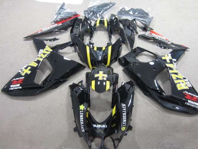 Acquista Carena Moto Suzuki GSXR 1000 2009-2016 - Nero Lucido Giallo Rizla Lumber Jack