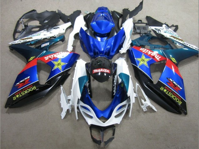 Acquista Carena Moto Suzuki GSXR 1000 2009-2016 - Bianco Blu Rosso Nero Rockstar