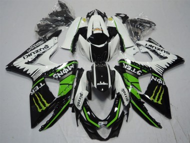 Acquista Carena Moto Suzuki GSXR 1000 2009-2016 - Bianco Verde Mostro Nero Pizzoli