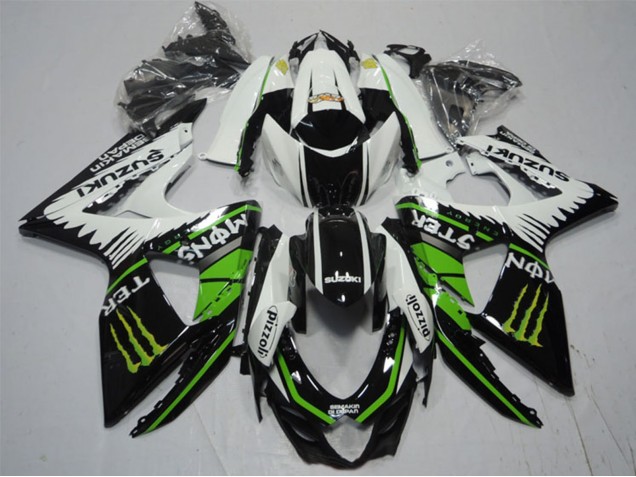 Acquista Carena Moto Suzuki GSXR 1000 2009-2016 - Bianco Verde Mostro Nero Pizzoli