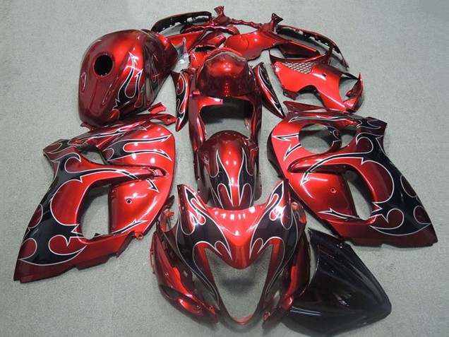 Acquista Carena Moto Suzuki GSXR 1300 Hayabusa 1996-2007 - Rosso Argento Nero Fiamma