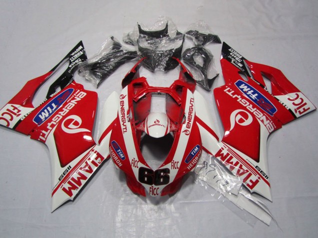 Acquista Carena Moto Ducati 1199 2011-2014 - Bianco Rosso Fiamm Ficc