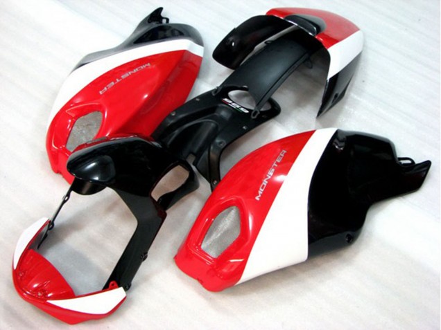 Acquista Carena Moto Ducati Monster 696 2008-2012 - Bianco Rosso Nero Lucido