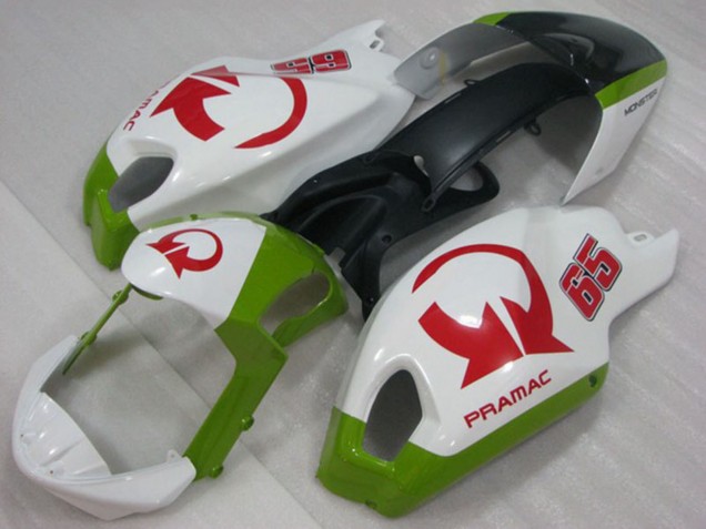 Acquista Carena Moto Ducati Monster 696 2008-2012 - Bianco Verde Rosso Pramac 65