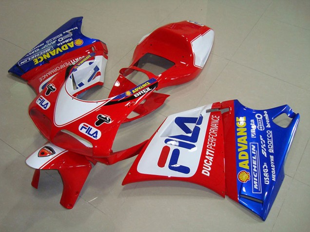 Acquista Carena Moto Ducati 748 1993-2005 - Bianco Rosso Blu Fila