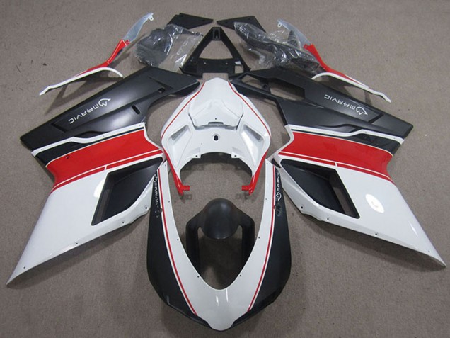 Acquista Carena Moto Ducati 848 1098 1198 2007-2014 - Bianco Rosso Nero Opaco Marvic