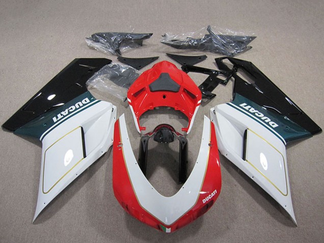 Acquista Kit Carena Moto Ducati 848 1098 1198 2007-2014 - Bianco Rosso Nero Lucido