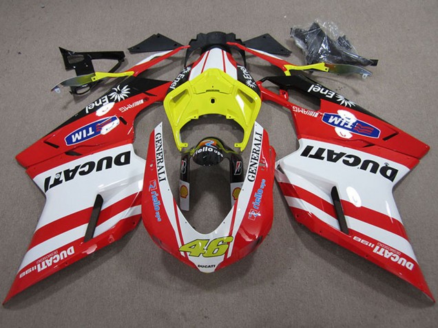 Acquista Carena Moto Ducati 1198 2007-2014 - Bianco Giallo Rosso Generali 46