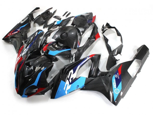 Acquista Carena Moto BMW S1000RR 2015-2016 - Blu Rosso Fibra di Carbonio