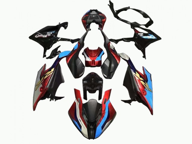 Acquista Carena Moto BMW S1000RR 2019-2022 - Nero Blu Rosso Oro Stile di Corsa