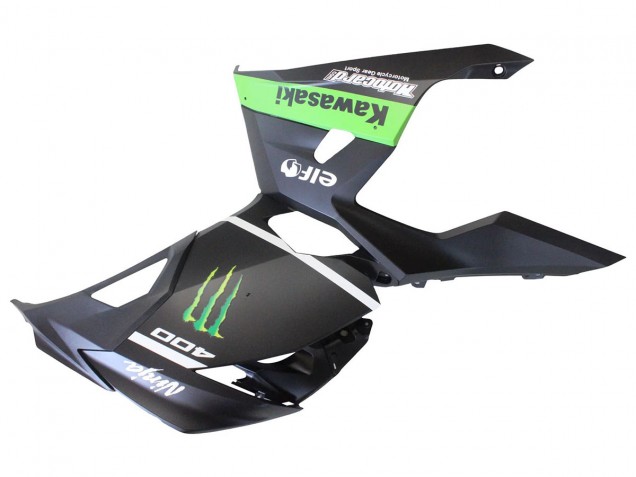 Acquista Carena Moto Kawasaki EX400 2018-2024 - Nero Opaco Verde Mostro Showr Nevicare