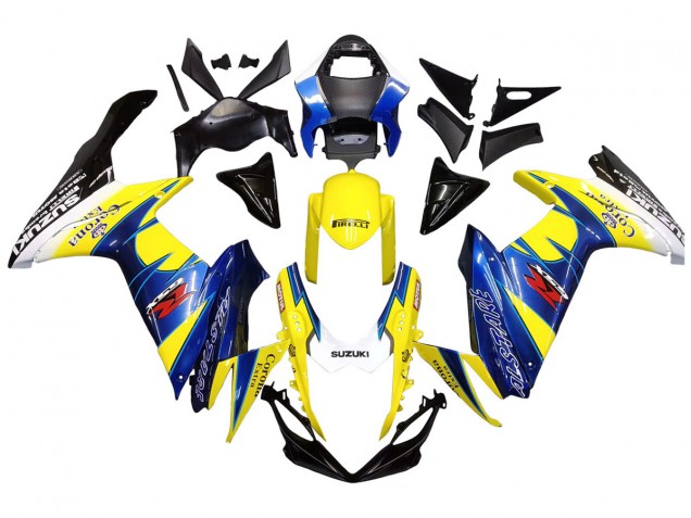 Acquista Carena Moto Suzuki GSXR 600/750 2011-2024 - Giallo Blu Bianco Nero Corona Extra Alstare