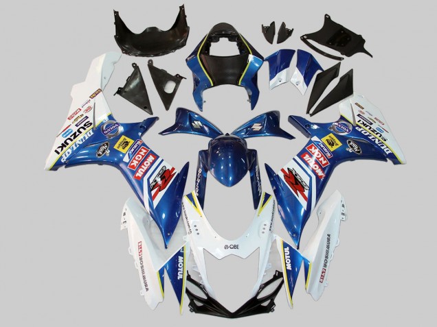 Acquista Carena Moto Suzuki GSXR 600/750 2011-2024 - Bianco Blu Rosso Giallo Motul Dunlop
