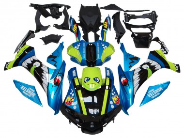 Acquista Carena Moto Yamaha YZF R1 2015-2019 - Blu Verde Nero Squalo
