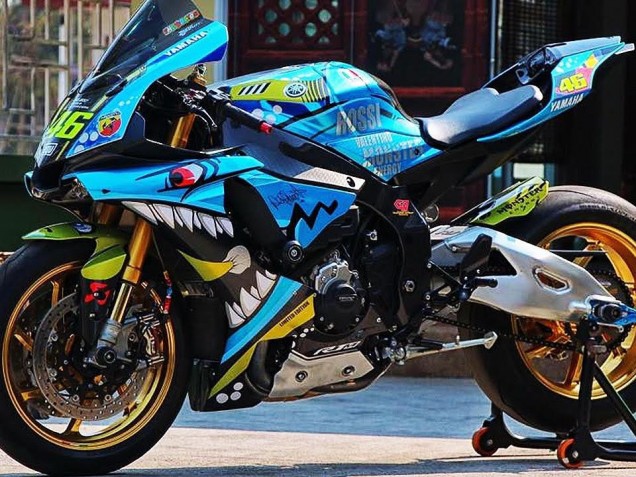 Acquista Carena Moto Yamaha YZF R1 2015-2019 - Blu Giallo Squalo