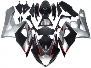 Acquista Nero & Argento Lucido Con Rosso 05-06 GSXR 1000 Carene Moto