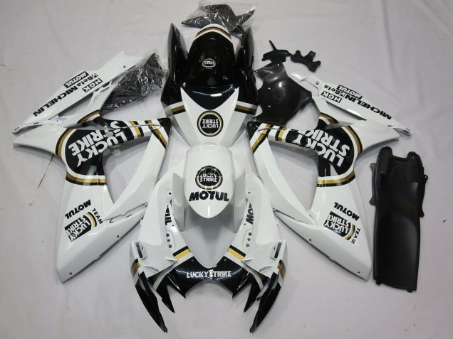 Nero Bianco Lucky Strike 06-07 GSXR 600-750 Carene Moto