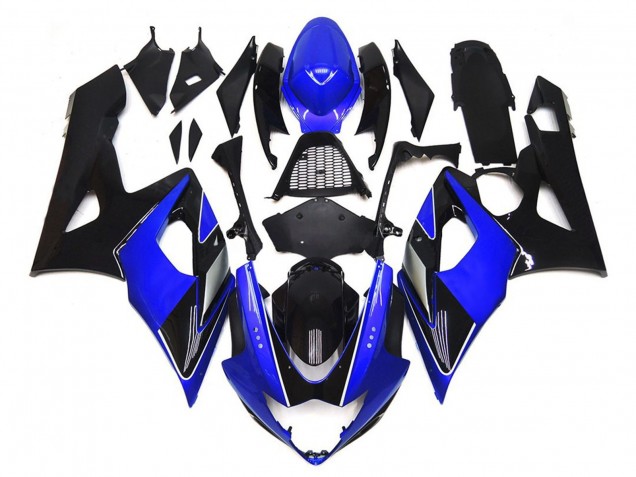 Nero & Blu Lucido Con Argento 05-06 GSXR 1000 Carene Moto