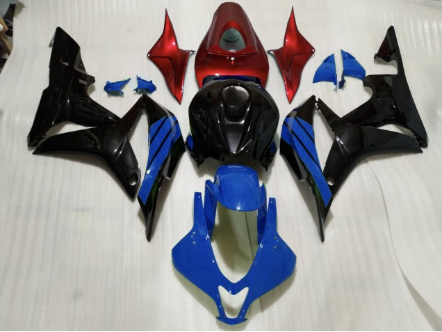 Nero Lucido & Accenti Blu & Rossi 07-08 CBR600RR Carene Moto