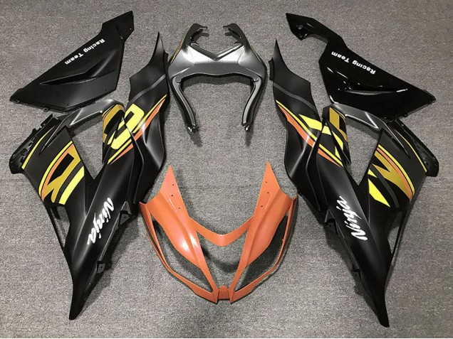 Nero Lucido & Arancione 13-18 ZX6R Carene Moto