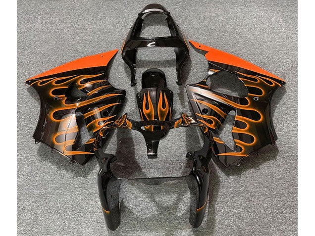 Nero Lucido & Arancione Fiamma 00-02 ZX6R Carene Moto