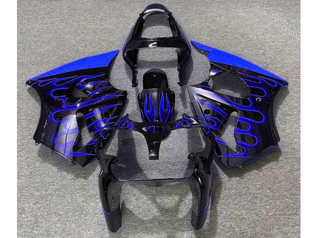 Nero Lucido & Blu Fiamma 00-02 ZX6R Carene Moto