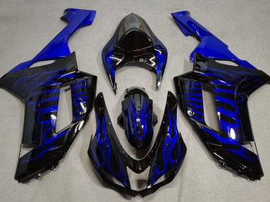 Acquista Nero Lucido & Blu Fiamma 07-08 ZX6R Carene Moto