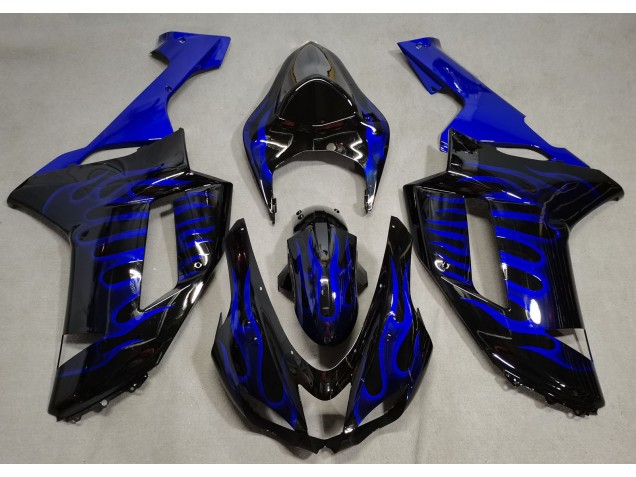 Nero Lucido & Blu Fiamma 07-08 ZX6R Carene Moto