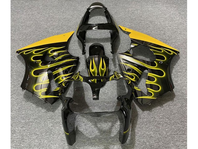 Nero Lucido & Giallo Fiamma 00-02 ZX6R Carene Moto