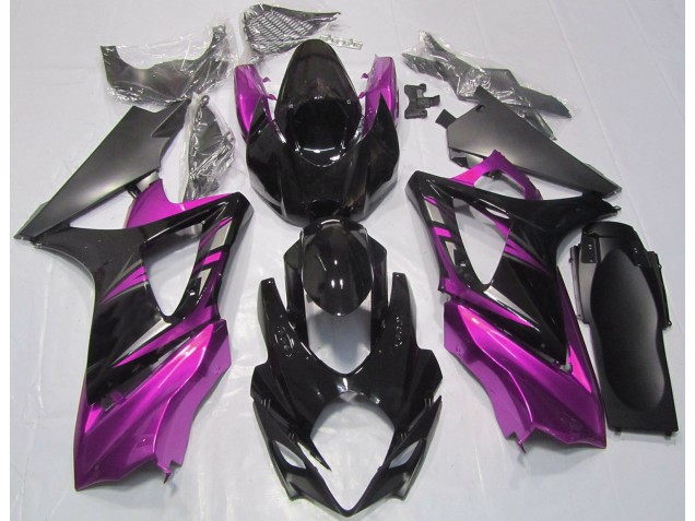 Nero Lucido & Rosa 07-08 GSXR 1000 Carene Moto