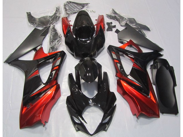 Nero Lucido & Rosso 07-08 GSXR 1000 Carene Moto