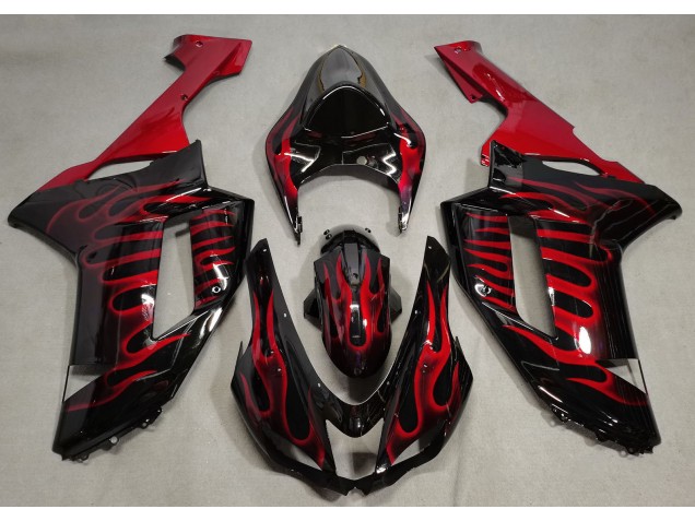 Nero Lucido & Rosso Fiamma 07-08 ZX6R Carene Moto