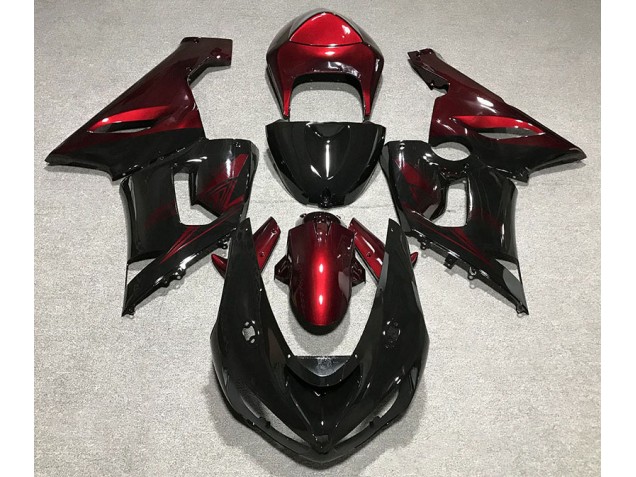 Nero Lucido & Rosso Intenso 05-06 ZX6R Carene Moto