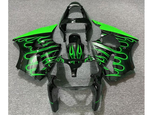 Nero Lucido & Verde Fiamma 00-02 ZX6R Carene Moto