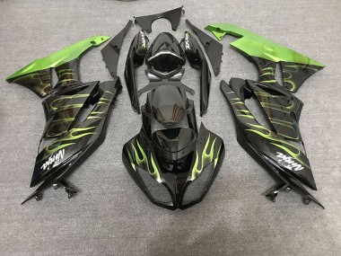 Acquista Nero Lucido & Verde Fiamma 09-12 ZX6R Carene Moto