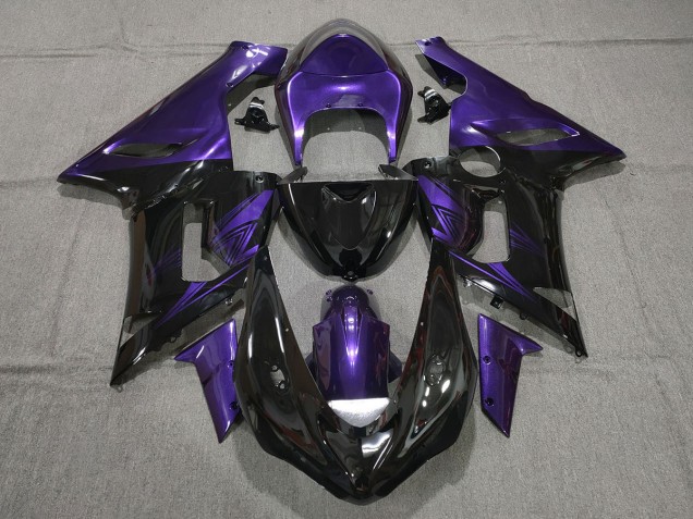 Nero Lucido & Viola 05-06 ZX6R Carene Moto