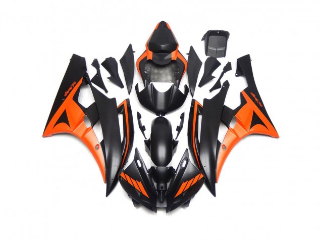 Nero Opaco & Arancione Personalizzati 06-07 R6 Carene Moto