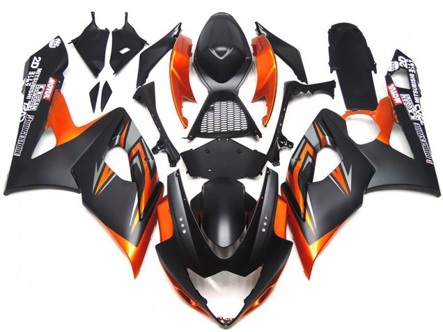 Nero Opaco & Lucido Personalizzato & Arancione 05-06 GSXR 1000 Carene Moto
