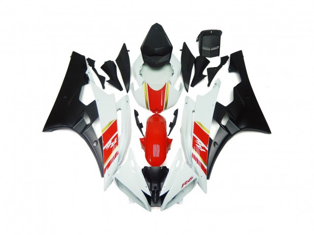 Nero Opaco Personalizzato & Rosso Con Bianco 06-07 R6 Carene Moto