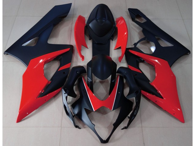 Nero Opaco & Rosso 05-06 GSXR 1000 Carene Moto