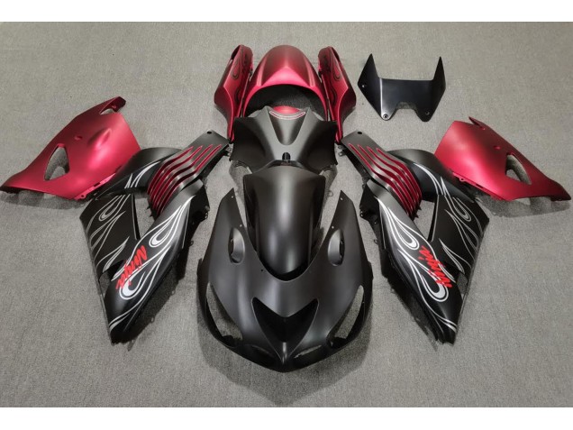 Nero Opaco & Rosso 06-11 ZX14R Carene Moto