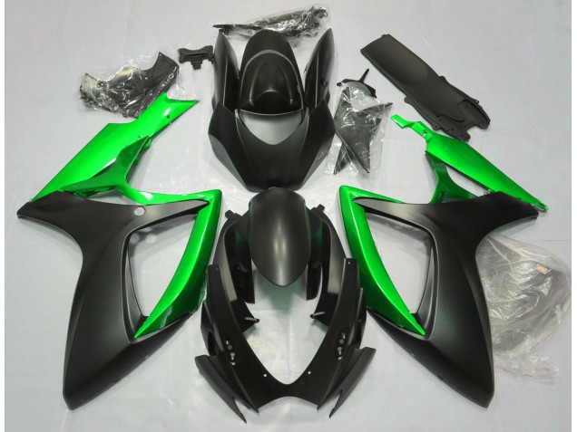 Nero Opaco & Verde 06-07 GSXR 600-750 Carene Moto
