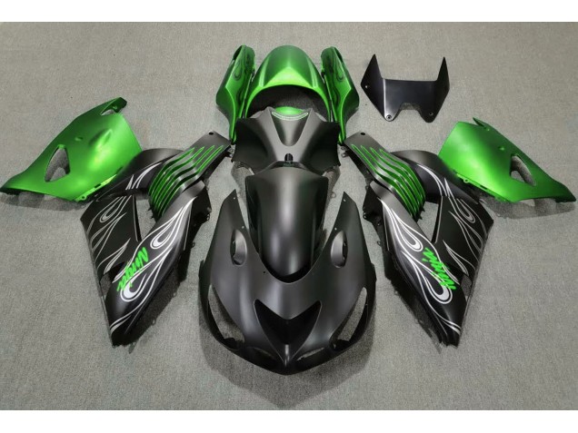 Nero Opaco & Verde 06-11 ZX14R Carene Moto
