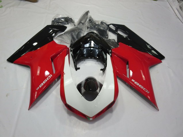 Nero Rosso & Bianco 07-14 Ducati 848 1098 1198 Carene Moto
