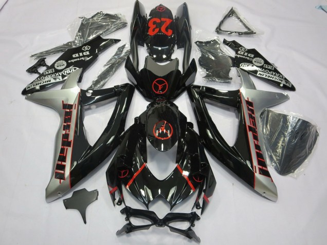 Noir Gris Jordan 08-10 GSXR 600-750 Carene Moto