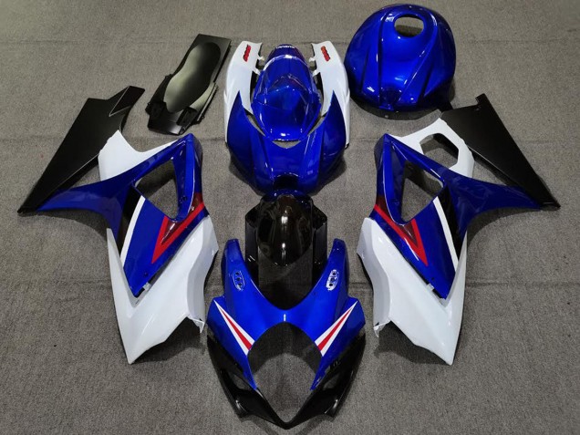 OEM Stile Blu Lucido & Bianco 07-08 GSXR 1000 Carene Moto