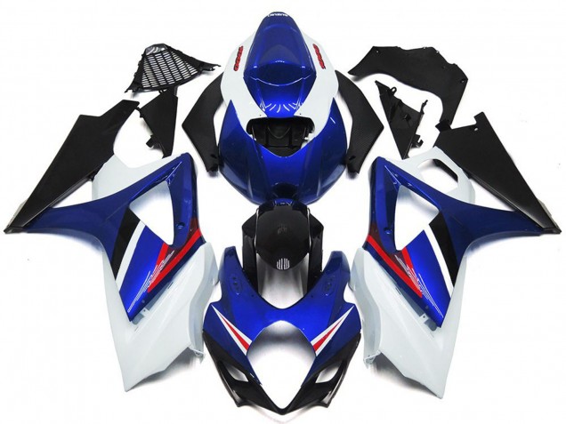 OEM Stile Blu Lucido & Bianco Rosso 07-08 GSXR 1000 Carene Moto
