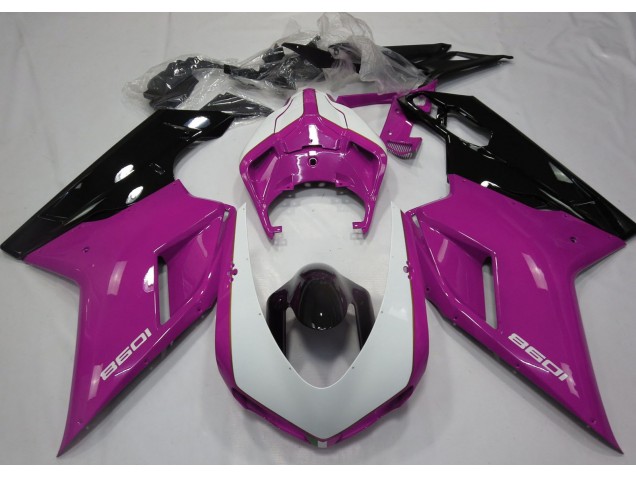 Rosa Lucido & Bianco 07-14 Ducati 848 1098 1198 Carene Moto