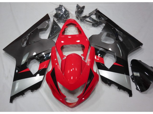 Rosso & Argento Lucido 04-05 GSXR 600-750 Carene Moto