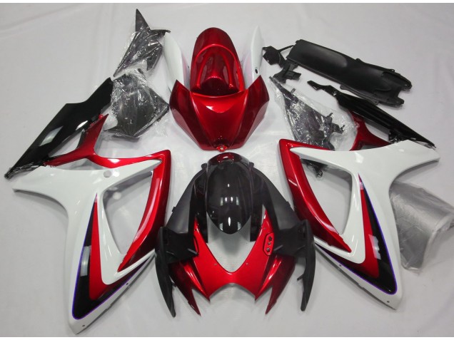 Rosso & Bianco Debadged 06-07 GSXR 600-750 Carene Moto
